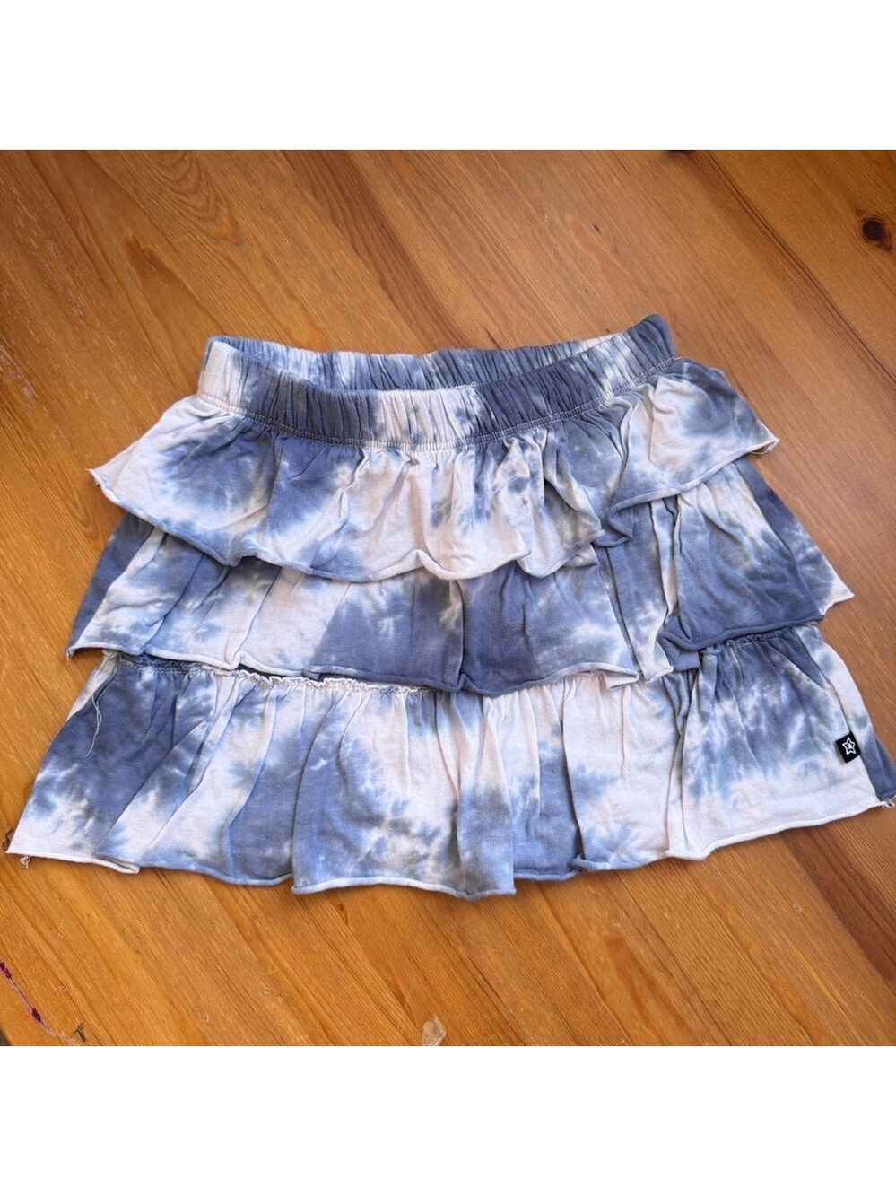 Pixie lane size 8 tie dye ruffle mini skirt NWOT